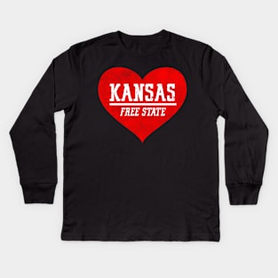 We Love Kansas - The Free State Kids Long Sleeve T-Shirt